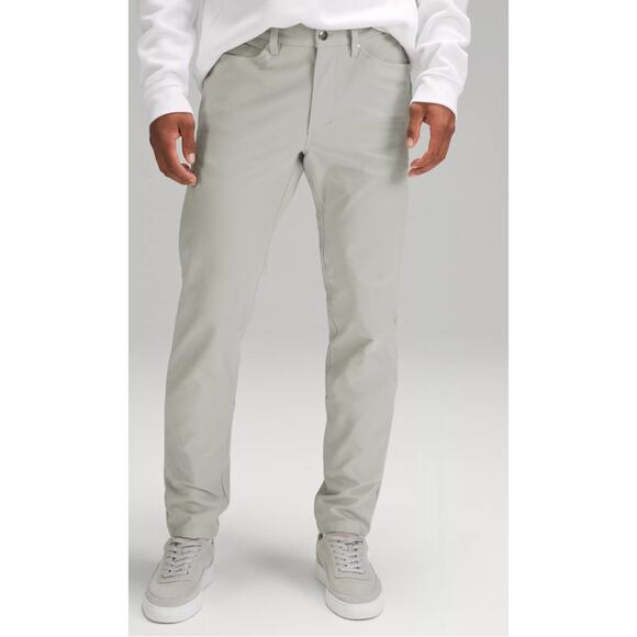 Lululemon Men's ABC Slim-Fit 5 Pocket Pant light gray Utilitech - Picture 1 of 6